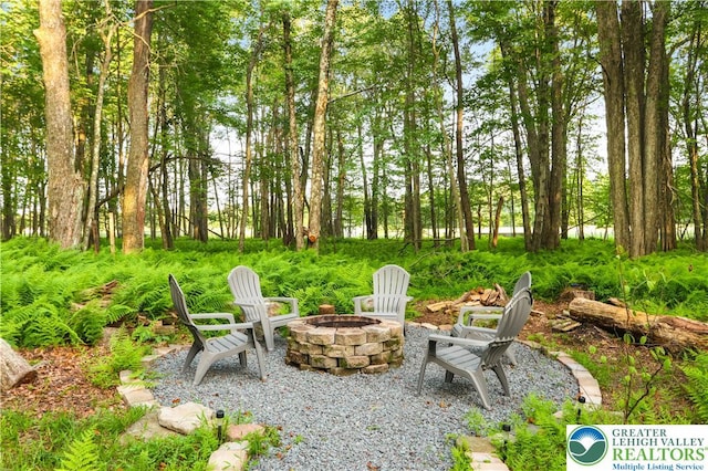 149 Deer Path Ln, Tobyhanna Twp, PA 18346 - view of yard with a fire pit