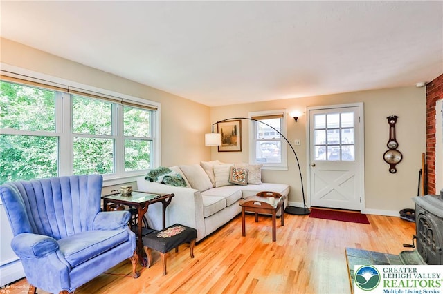 388 Kohls Rd, Allen Twp, PA 18067 - living room featuring plenty of natural light, light wood-type flooring, and baseboard heating