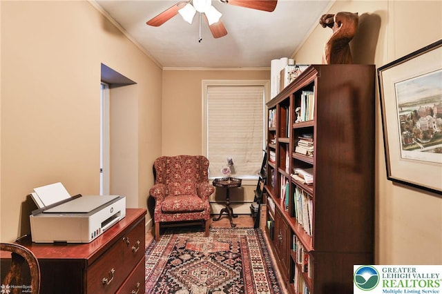 388 Kohls Rd, Allen Twp, PA 18067 - sitting room with ceiling fan and crown molding