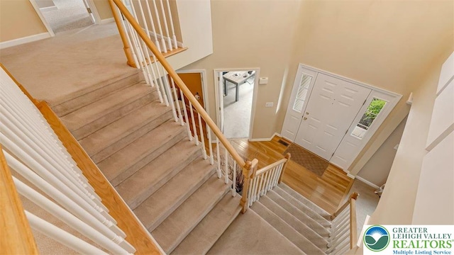 310 Spyglass Hill Rd, Bath Boro, PA 18014 - entryway with a high ceiling and stairs