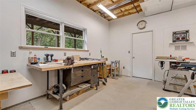 310 Spyglass Hill Rd, Bath Boro, PA 18014 - office featuring a workshop area and concrete flooring