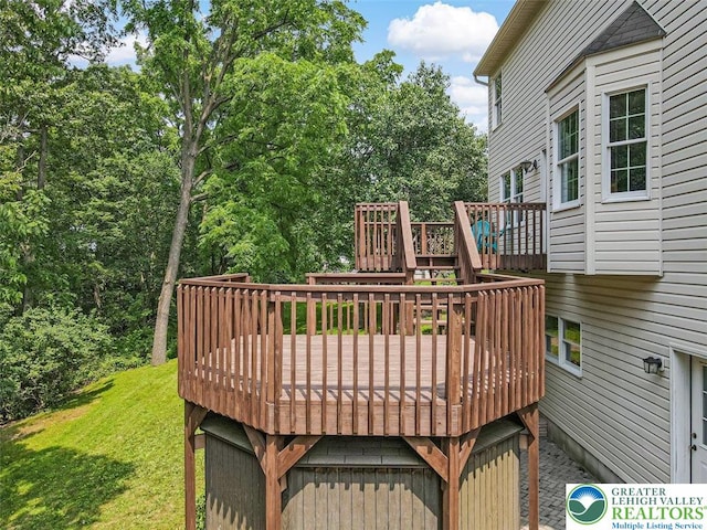 310 Spyglass Hill Rd, Bath Boro, PA 18014 - wooden deck with a yard