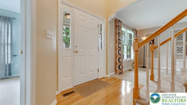 310 Spyglass Hill Rd, Bath Boro, PA 18014 - entryway with wood finished floors and stairway