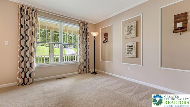 310 Spyglass Hill Rd, Bath Boro, PA 18014 - spare room with carpet flooring, healthy amount of natural light, and crown molding