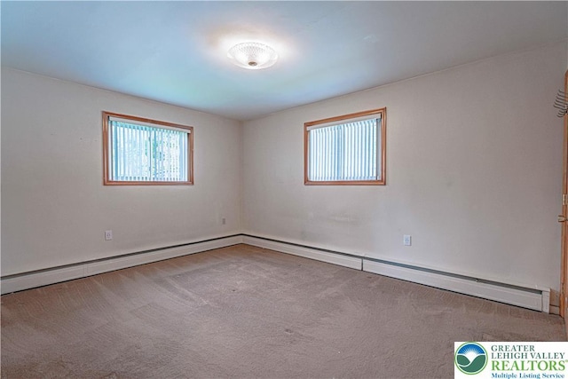 3442 Hickory Cir S, Whitehall Twp, PA 18103 - carpeted empty room with a baseboard heating unit and baseboards