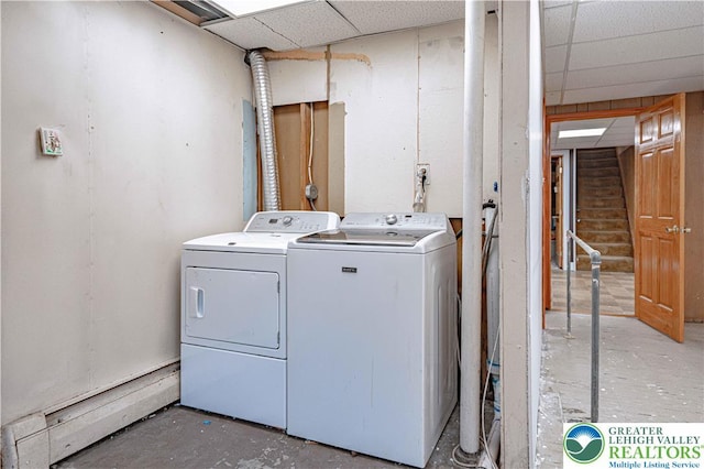 3442 Hickory Cir S, Whitehall Twp, PA 18103 - laundry room featuring separate washer and dryer