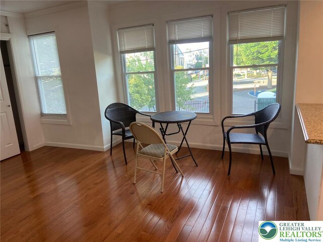 640 Park St, Allentown City, PA 18102 - sitting room featuring hardwood / wood-style floors and crown molding