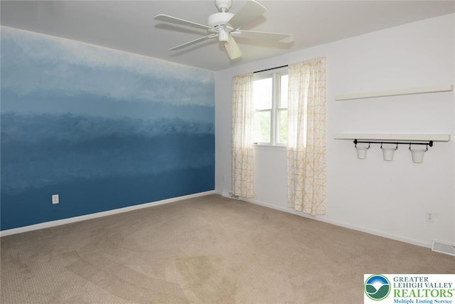 1325 Devon Cir S, Whitehall Twp, PA 18104 - empty room with carpet flooring and a ceiling fan