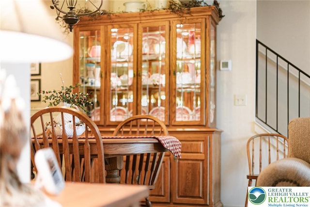 6780 Pioneer Dr, Lower Macungie Twp, PA 18062 - dining room featuring a chandelier