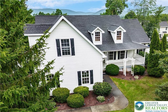 620 Pittston Ave, Luzerne, PA 18641 - view of front of house featuring covered porch, a front yard, and roof with shingles