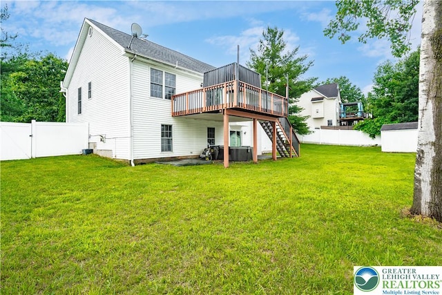 620 Pittston Ave, Luzerne, PA 18641 - back of house with a deck and stairway