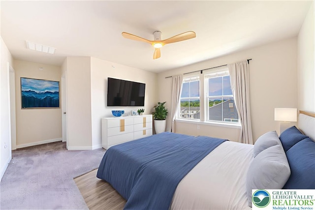 4901 Brookside Ct, Upper Saucon Twp, PA 18036 - bedroom with light colored carpet and ceiling fan