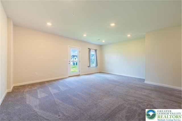4901 Brookside Ct, Upper Saucon Twp, PA 18036 - carpeted empty room with baseboards and recessed lighting