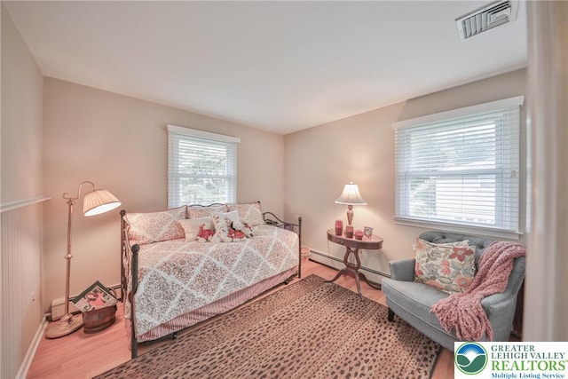 1812 Treeline Dr, Forks Twp, PA 18040 - bedroom with a baseboard radiator and wood finished floors
