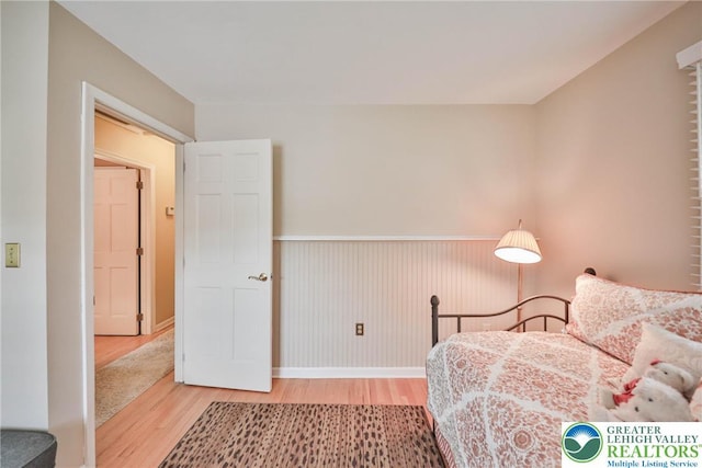 1812 Treeline Dr, Forks Twp, PA 18040 - bedroom featuring wood finished floors and wainscoting