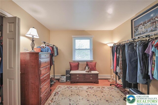 1812 Treeline Dr, Forks Twp, PA 18040 - walk in closet featuring a baseboard radiator and wood finished floors