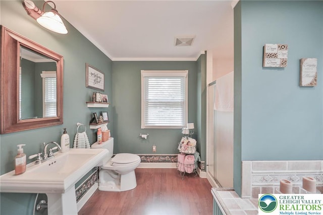 1812 Treeline Dr, Forks Twp, PA 18040 - full bathroom featuring wood finished floors and a shower