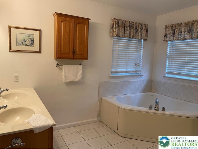 120 Palomino Cir, Washington Twp, PA 18013 - full bathroom with tile patterned flooring, a garden tub, and double vanity