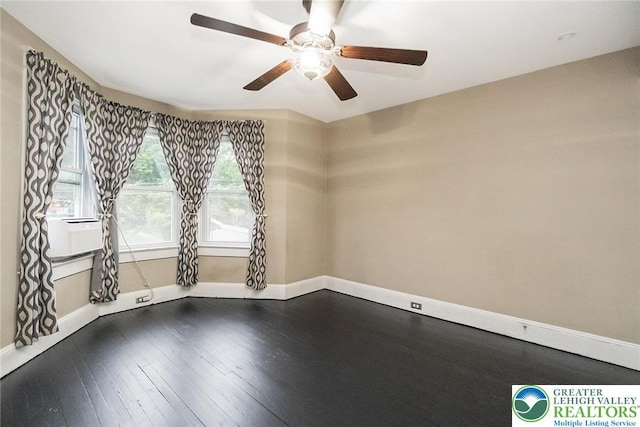 537 Seitz St, Easton, PA 18042 - unfurnished room featuring ceiling fan, dark wood-style floors, and cooling unit