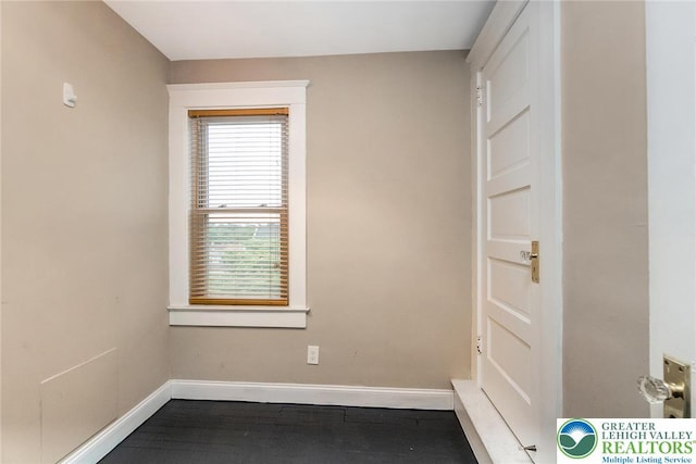 537 Seitz St, Easton, PA 18042 - spare room featuring baseboards and dark wood-style flooring