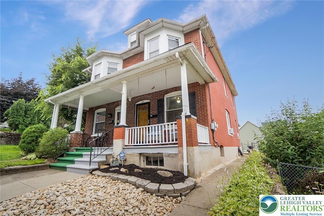 537 Seitz St, Easton, PA 18042 - view of property with brick siding and a porch