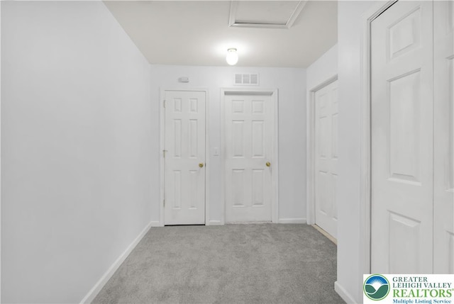 733 Trout Creek Ln, Allentown City, PA 18103 - hall featuring attic access and carpet floors