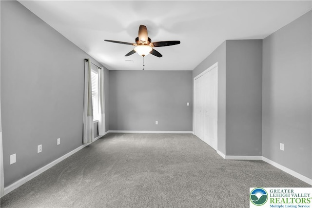733 Trout Creek Ln, Allentown City, PA 18103 - carpeted spare room featuring ceiling fan and baseboards