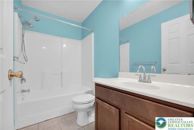 733 Trout Creek Ln, Allentown City, PA 18103 - bathroom with tile patterned floors, vanity, and bathtub / shower combination