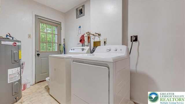671 Dotters Corner Rd, Polk Twp, PA 18058 - washroom with water heater and independent washer and dryer