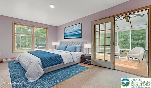 671 Dotters Corner Rd, Polk Twp, PA 18058 - bedroom with a baseboard heating unit and recessed lighting