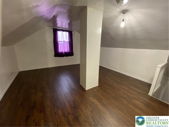 838 E Patterson St, Lansford Boro, PA 18232 - additional living space with dark wood-style flooring and vaulted ceiling