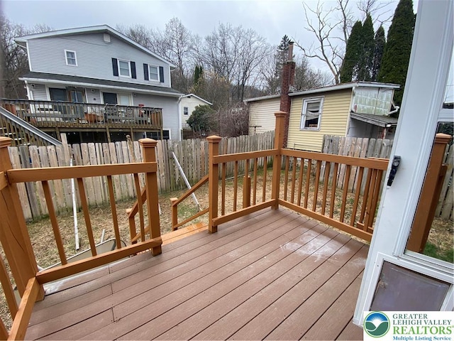 838 E Patterson St, Lansford Boro, PA 18232 - wooden deck featuring a fenced backyard