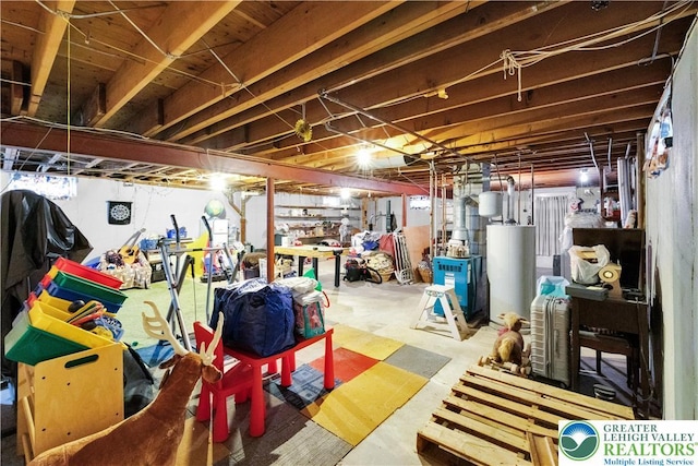 1919 W Cedar St Unit 1919, Allentown City, PA 18104 - unfinished basement featuring gas water heater and a heating unit