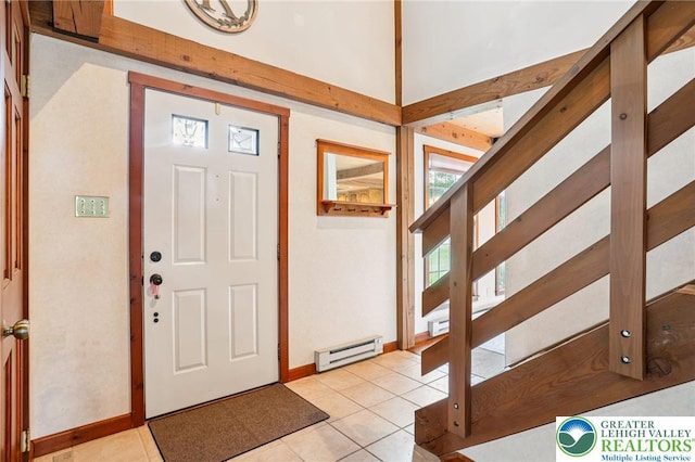 6365 Constitution Rd, Lowhill Twp, PA 18078 - entryway featuring a baseboard heating unit and light tile patterned flooring
