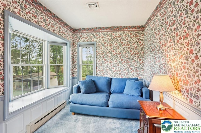 6365 Constitution Rd, Lowhill Twp, PA 18078 - living area featuring baseboard heating and wallpapered walls