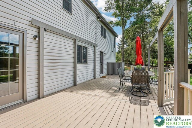 6365 Constitution Rd, Lowhill Twp, PA 18078 - wooden deck featuring outdoor dining space