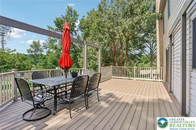 6365 Constitution Rd, Lowhill Twp, PA 18078 - wooden terrace featuring outdoor dining space