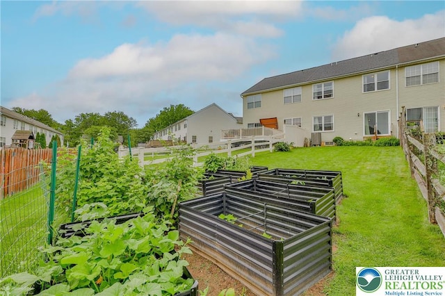 205 Maple Ct, Alburtis Boro, PA 18011 - fenced backyard featuring a vegetable garden