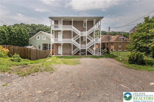 409 Broad St Unit 409, Tamaqua Boro, PA 18252 - back of house featuring stairway and covered porch