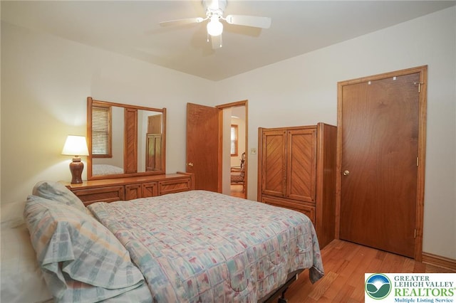 717 Claremont Ave, Schuylkill, PA 18252 - bedroom featuring light wood finished floors and ceiling fan
