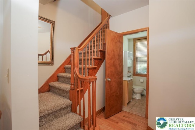 717 Claremont Ave, Schuylkill, PA 18252 - stairway featuring wood finished floors