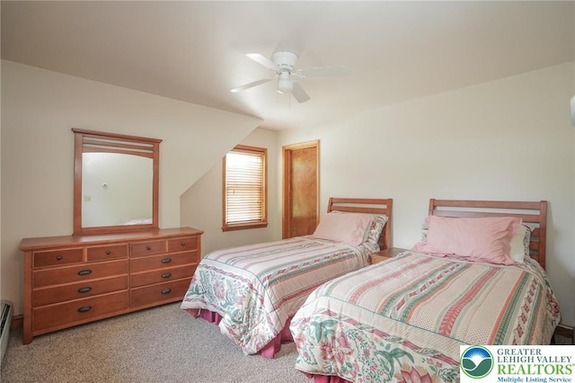 717 Claremont Ave, Schuylkill, PA 18252 - bedroom featuring carpet flooring, a ceiling fan, and a baseboard heating unit