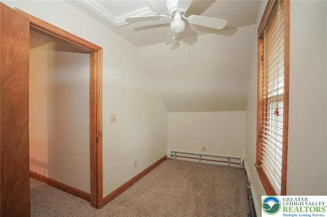 717 Claremont Ave, Schuylkill, PA 18252 - bonus room with a baseboard heating unit, carpet flooring, and a ceiling fan