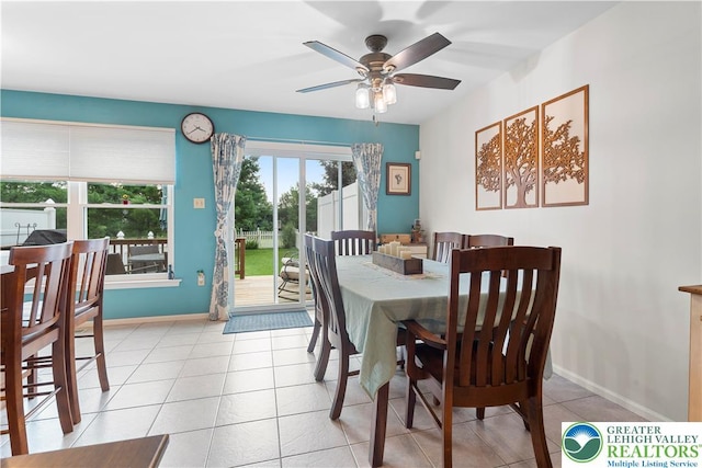 8067 Heritage Dr, Lower Macungie Twp, PA 18011 - dining room with ceiling fan and tile patterned flooring