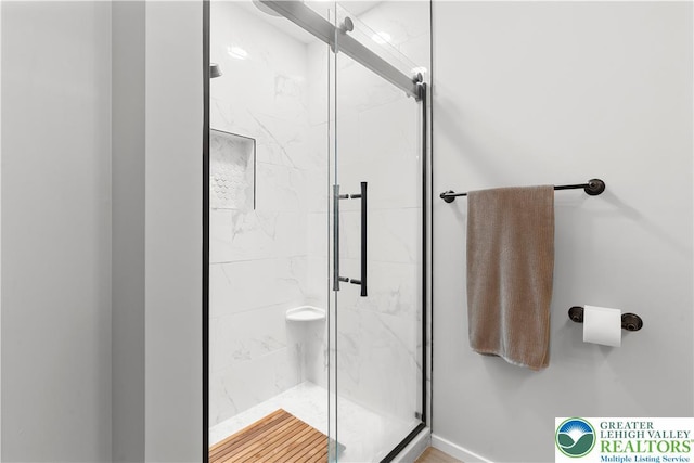 8067 Heritage Dr, Lower Macungie Twp, PA 18011 - full bath with a marble finish shower