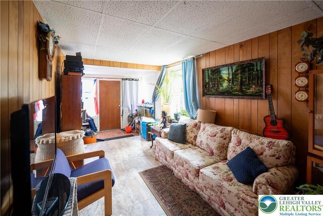 638 N 16th St, Allentown City, PA 18102 - living room with wooden walls