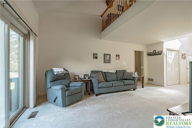 21 Winfield Ct, Easton, PA 18045 - living area featuring carpet and a high ceiling