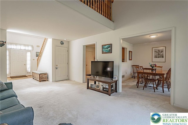 21 Winfield Ct, Easton, PA 18045 - living area featuring carpet and stairs