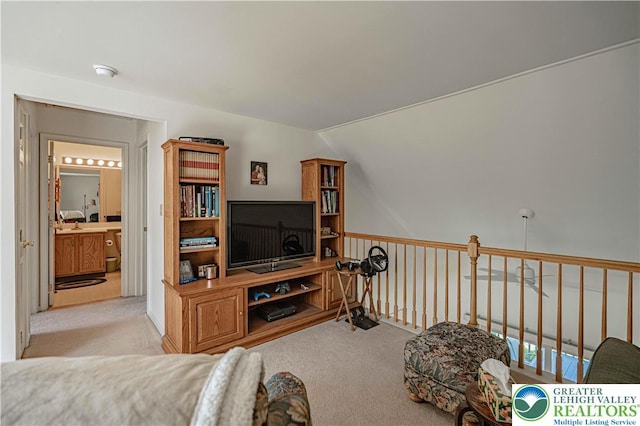 21 Winfield Ct, Easton, PA 18045 - carpeted living room featuring vaulted ceiling