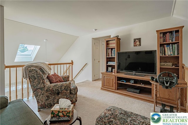 21 Winfield Ct, Easton, PA 18045 - carpeted living area featuring lofted ceiling and a skylight